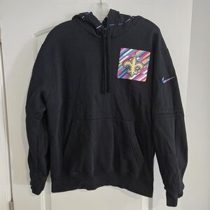 Nike‎ NFL New Orleans Saints Crucial Catch Hoodie Black Pullover Men's Large